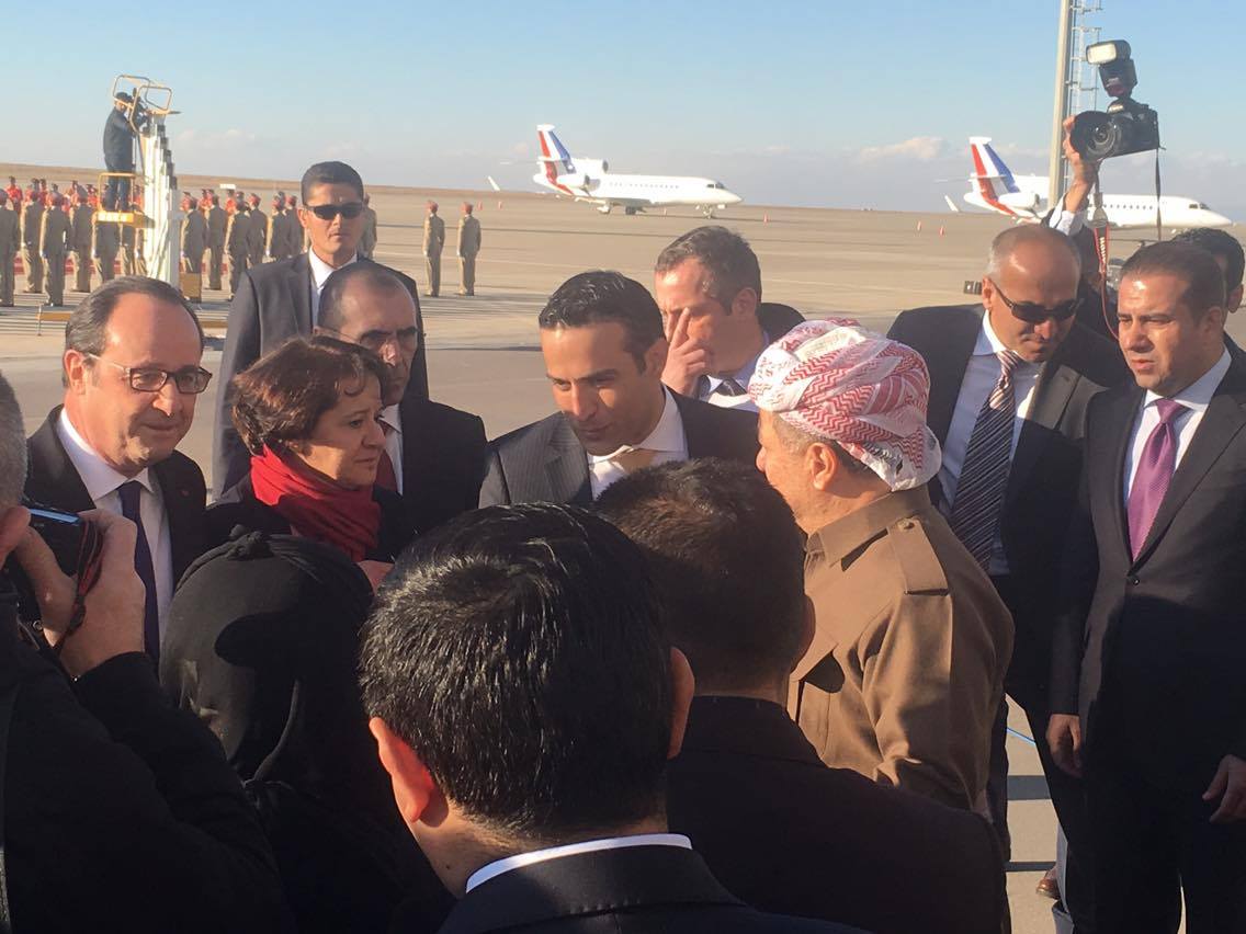 هه‌رێمی كوردستان هاوشێوه‌ی ده‌وڵه‌تێكی سه‌ربه‌خۆ پێشوازی له‌ سه‌رۆكی فه‌ڕه‌نسا ده‌كات